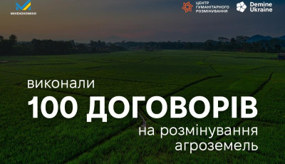 Коштом бюджету: завершена перша сотня договорів на розмінування агроземель